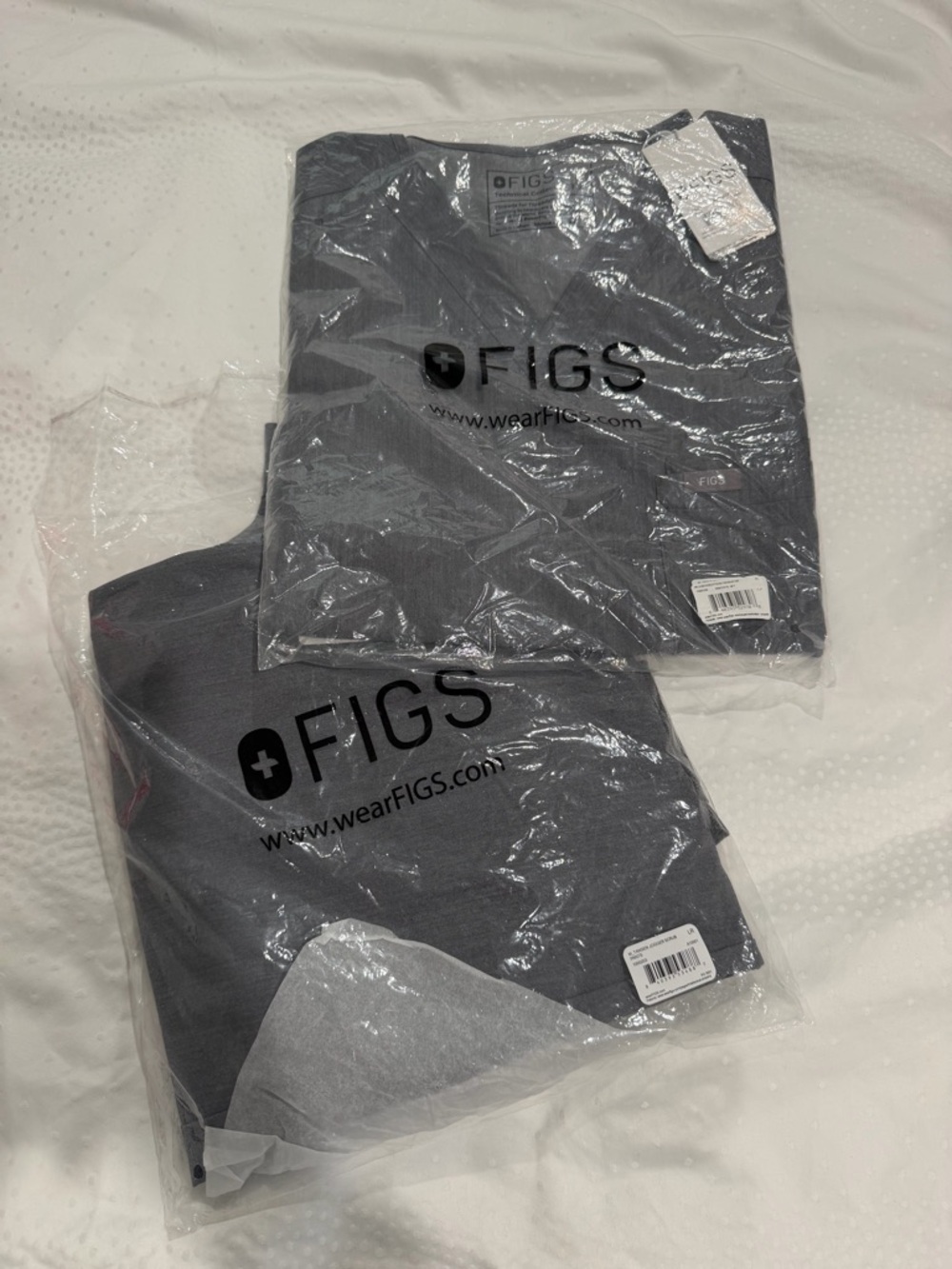 FIGS Charcoal Gray Medical Scrub Tops - Set of 2